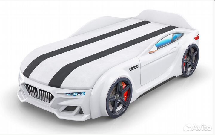 Кровать машина от 1,5 лет с матрасом