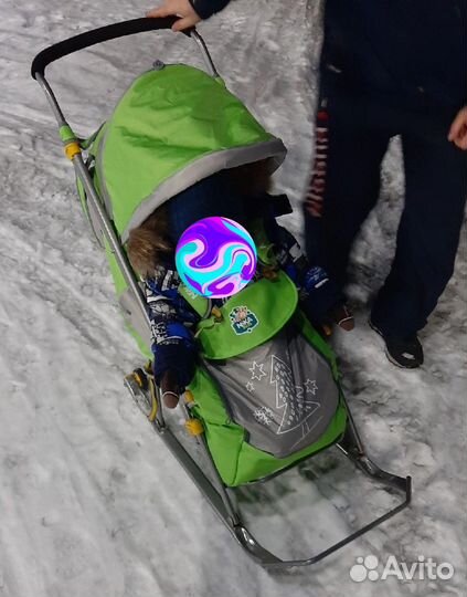 Детские зимние санки-коляска