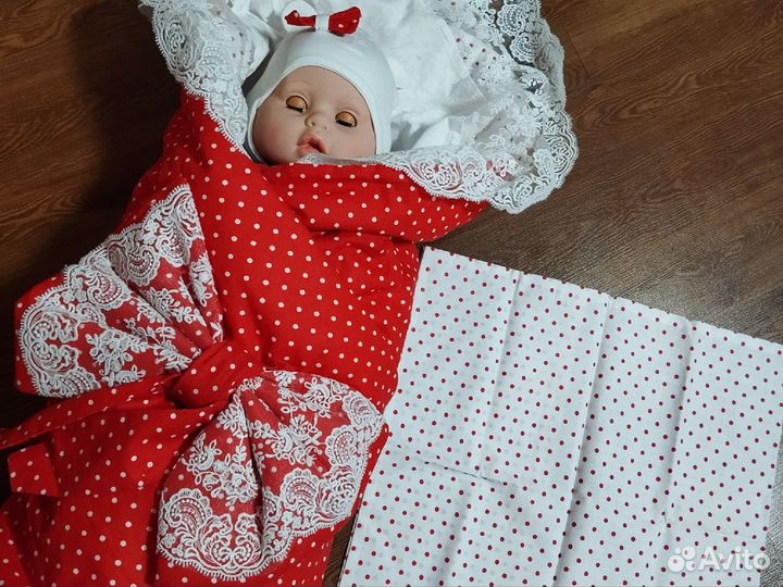 Конверт на выписку для девочки с наволочкой