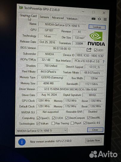 Видеокарта gtx 1050 ti 4gb