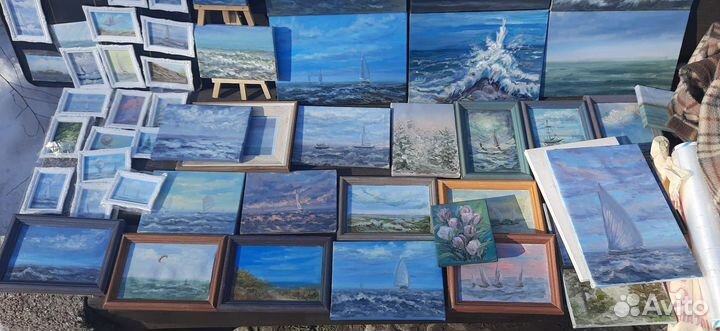 Картина маслом на холсте виды Таганрога и азовское