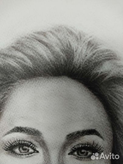 Картина маслом на бумаге Анджелина Джоли