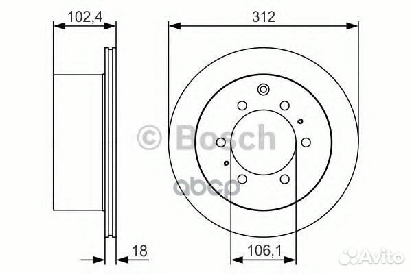 0 986 479 R57 диск тормозной задний Toyota Lan