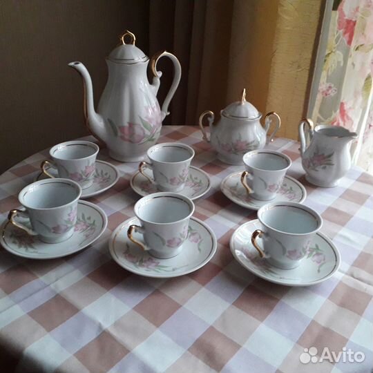 Кофейный сервиз, фарфоровый