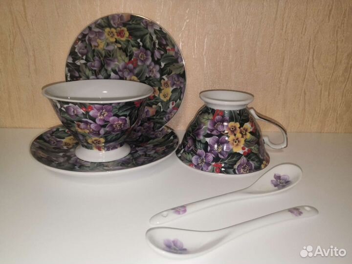 Чашка с блюдцем фарфор