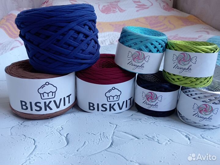 Трикотажная пряжа biskvit и лента