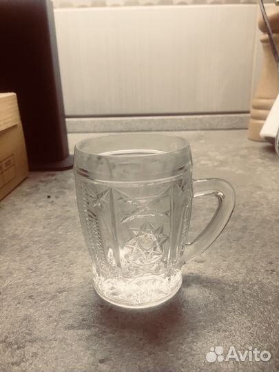 Кружки чайные хрусталь, 6 шт