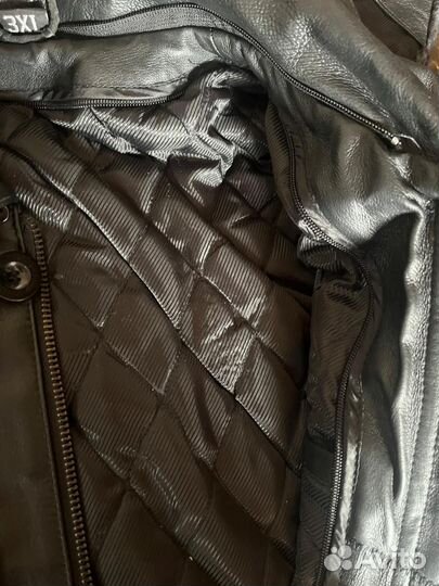 Кожаная куртка мужская с подкладом овчина