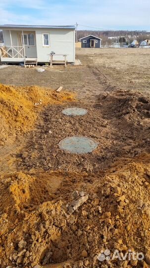 Установка септиков из бетонных колец