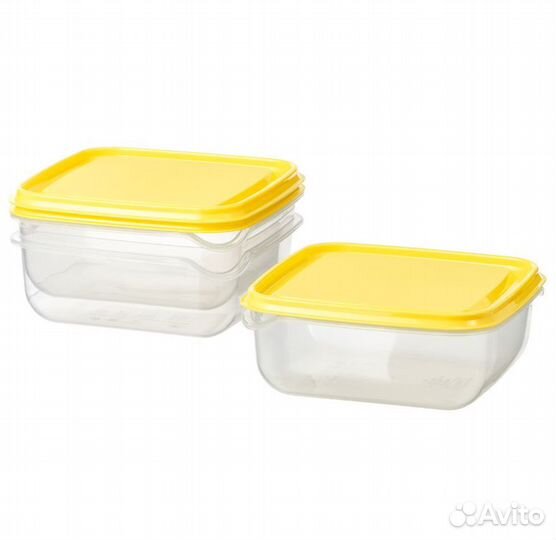 Набор контейнеров IKEA, Прута. Желтый. -3шт. Новые