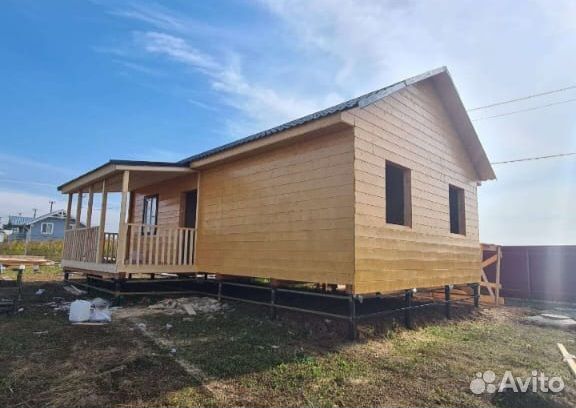 Каркасный дом8х6 с тирасами без утеплённо вариант