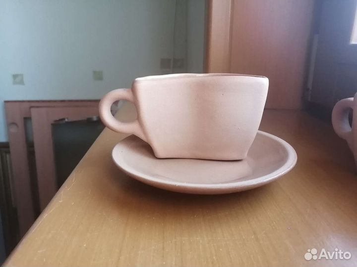 Чашка с блюдцем керамическая для двоих