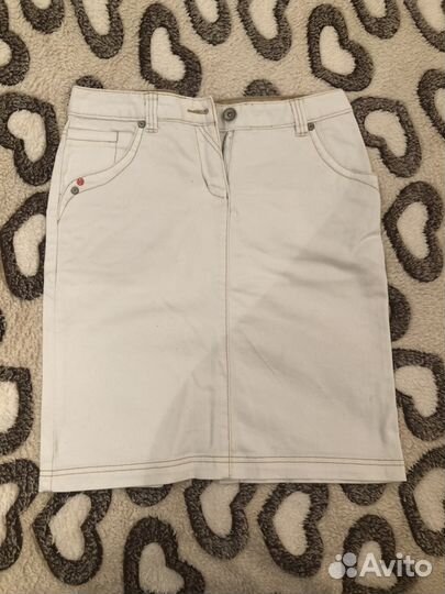 Юбка джинсовая белая