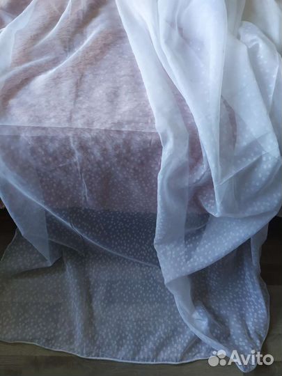 Ткани для штор лён, вуаль, лента в дар