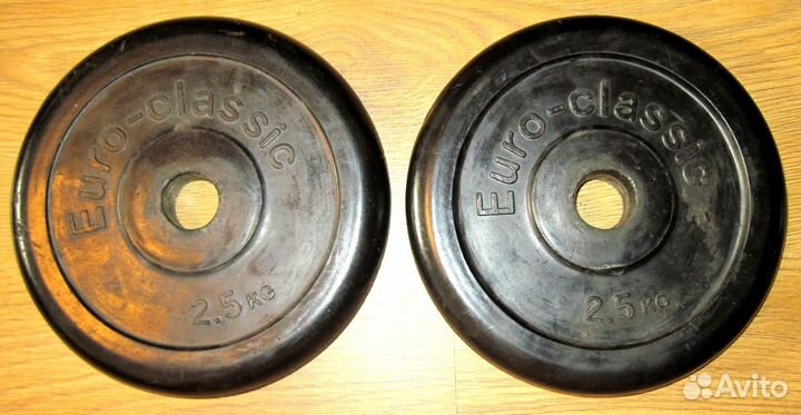 Блины 2,5 и 10 кг посадочный диаметр 25 мм