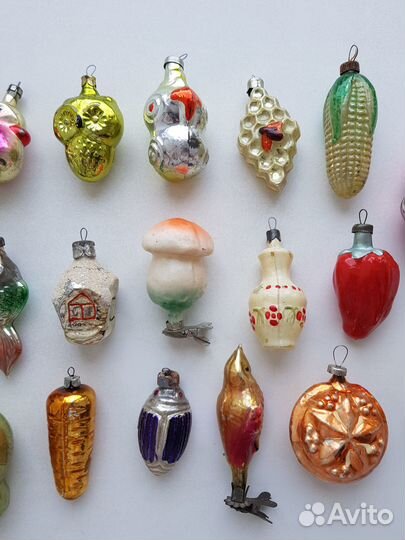 Разные елочные новогодние игрушки СССР. 20 штук