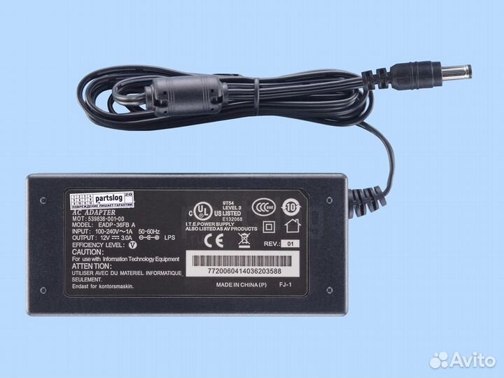 Блок питания 12V 3A 5.5x2.1mm 36W