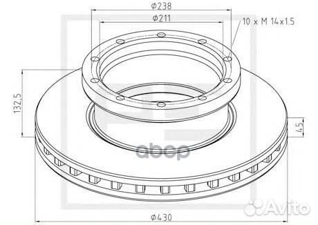 016.295-00A диск торм 430/211x45/132.5 10n-238