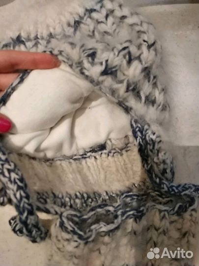 Шапка и манишка с добавлением собачей шерсти