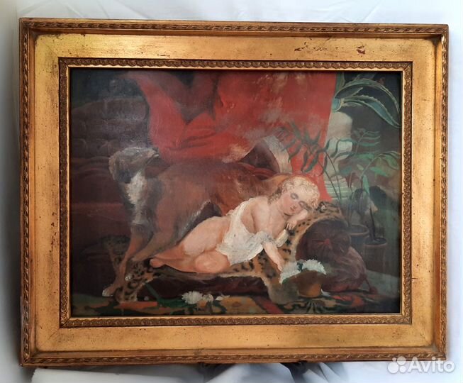 Картина Путти отдыхает Н.Х. нач хх века Зап.Европа