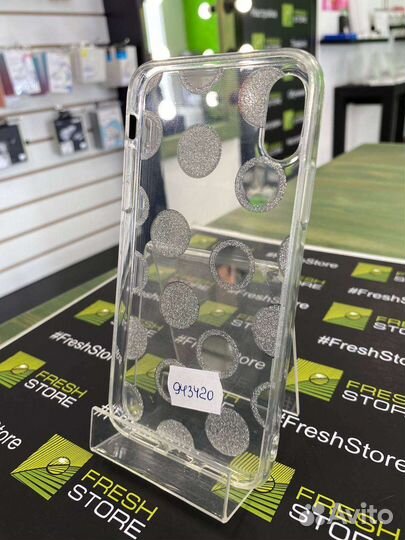 Чехол прозрачный с блёстками для iPhone X/Xs