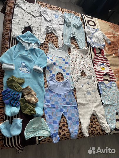 Вещи пакетом на мальчика от 0 до 4 мес
