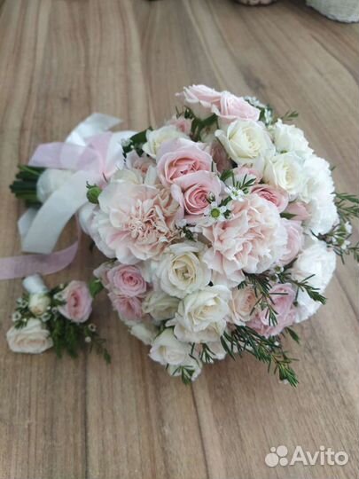 Свадебный букет. Бутоньерка. Дублер