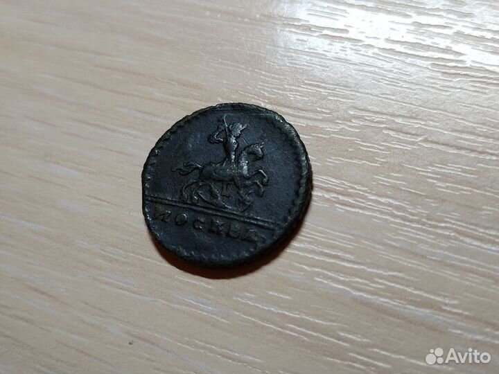 Копейка крестовая 1728г