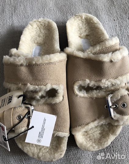 Сандалии zara кожаные