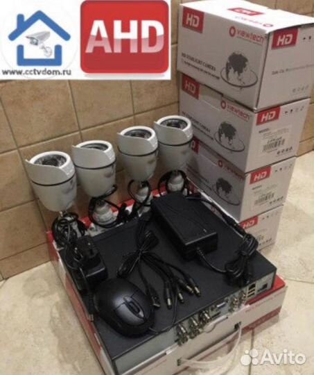Комплект видеонаблюдения на 4 камеры HD / fullHD