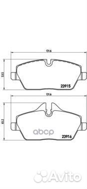 Колодки тормозные дисковые перед P06034 Brembo
