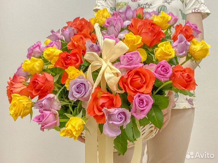 51 шикарная роза в корзине, есть доставка