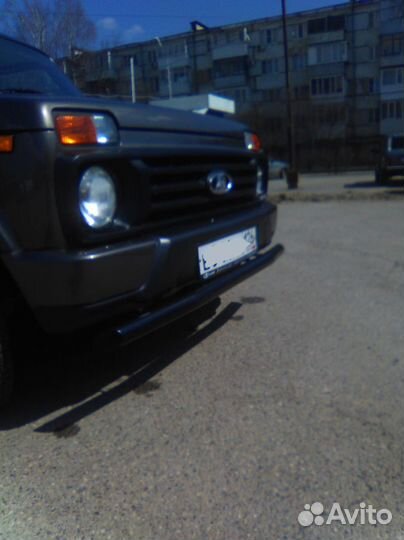 Защита переднего бампера Нива Урбан, черная