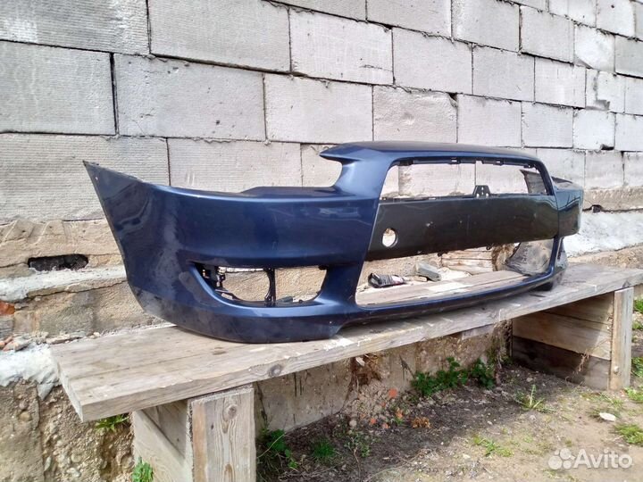 Передний бампер лансер 10 синий дорест