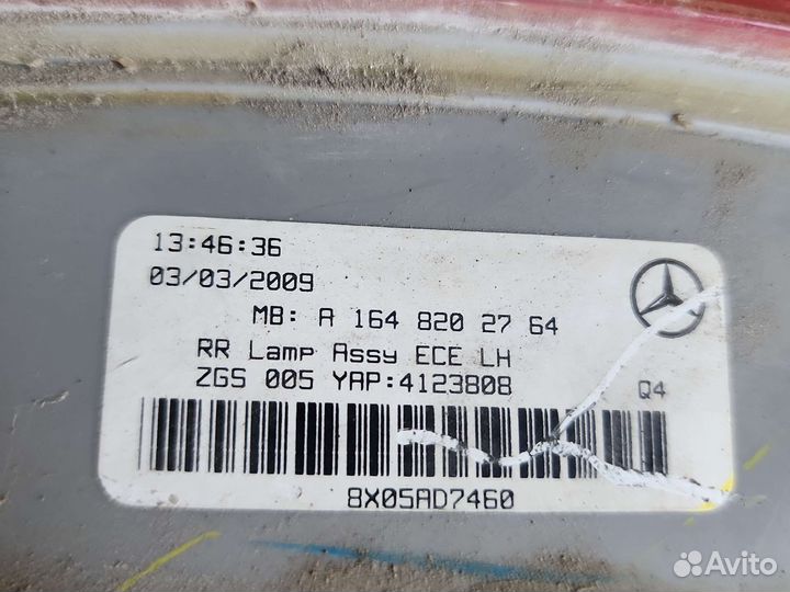 Фонарь задний правый Mercedes-Benz w164