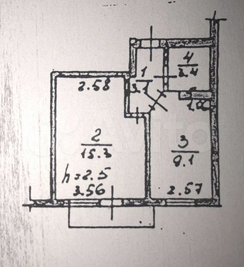 1-к. квартира, 31,2 м², 1/3 эт.