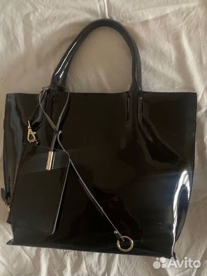 Сумка натуральная кожа лак