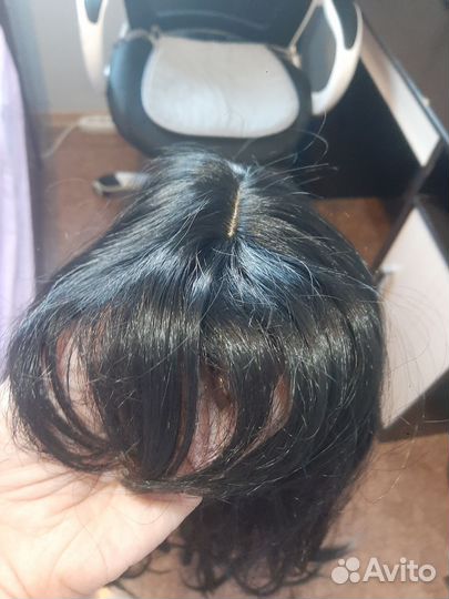 Парик черный длинный из искусственных волос