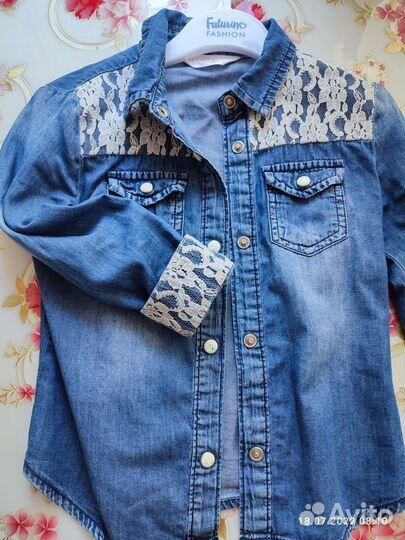 Джинсовая рубашка для девочки