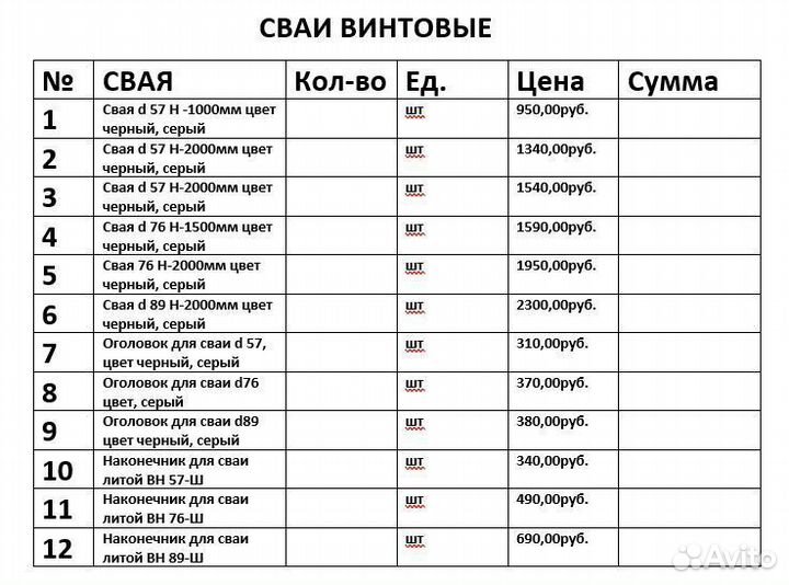 Винтовые сваи от производителя