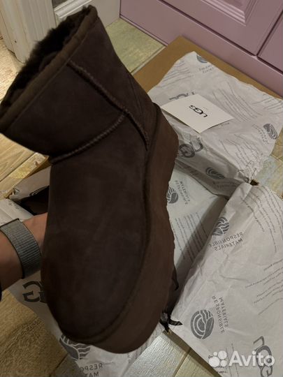 Ugg женские на платформе коричневые