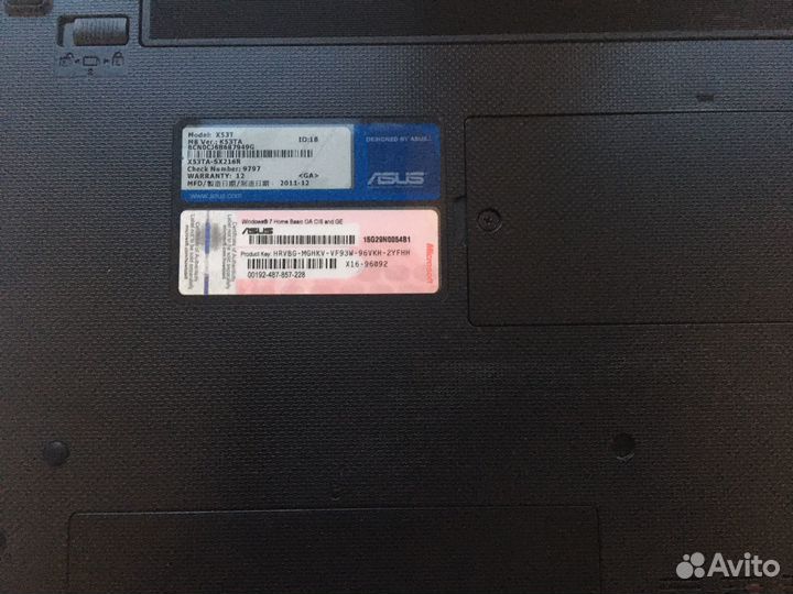 Ноутбук asus X53TA