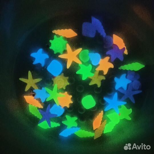 Светящийся декор для аквариума + растения