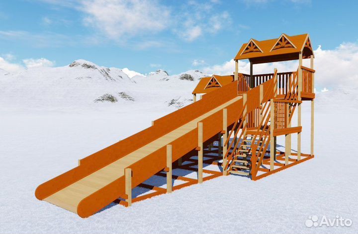 Зимняя деревянная горка Норд Премиум