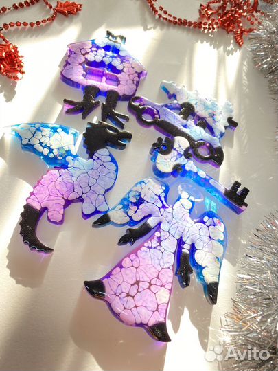 Елочные игрушки из эпоксидной смолы