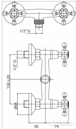 Смеситель Cezares golf-D-01-M