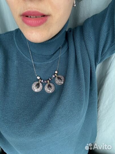 Этнические украшения ожерелье с аметистом