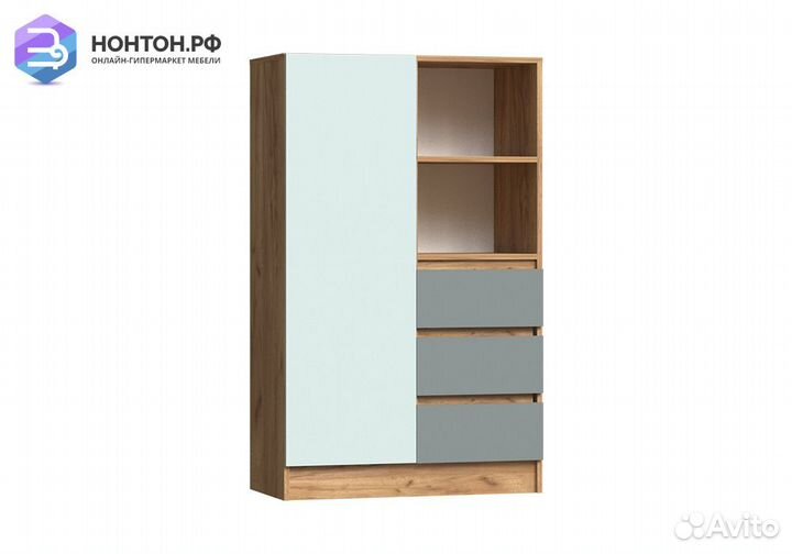 Шкаф комбинированный Челси Color мята / сумеречный