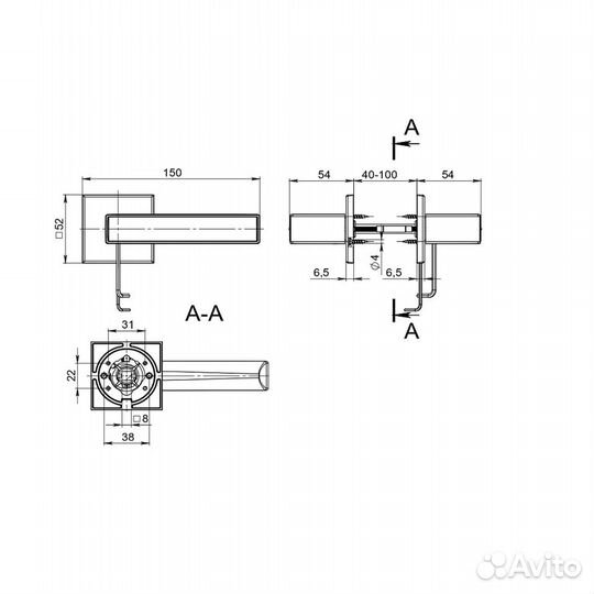 Ручка раздельная K.RL52.redline (RED line RL) CP-8