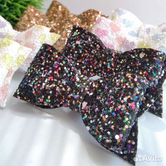 Блестящие Бантики ручной работы для волос, резинки